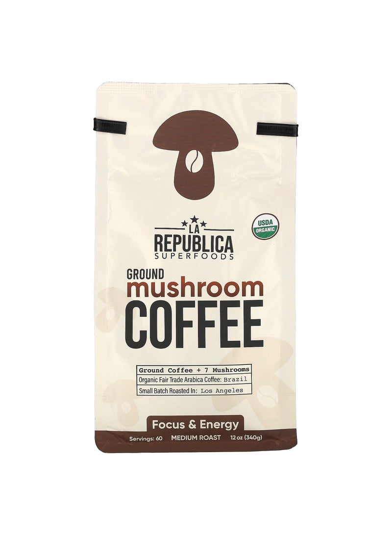Ground Mushroom Coffee, Medium Roast, 12 oz (340 g)